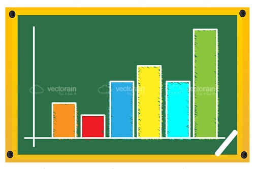 Colourful Sketched Growth Chart on Chalkboard